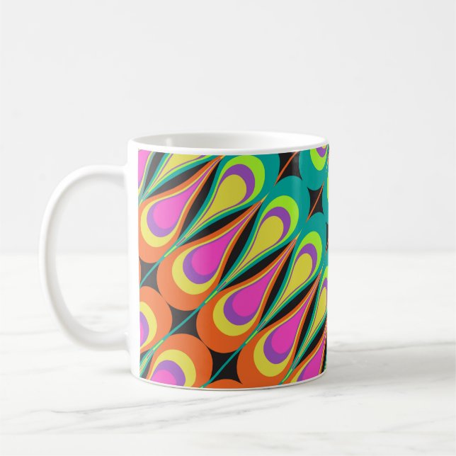 Färgfull diagonal mönster.abstrakt, konst, kaffemugg (Vänster)