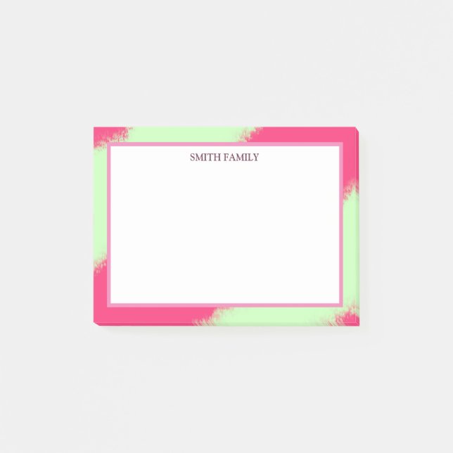 Färgfull diagonal Rand Retro Post-it Block (Framsida)