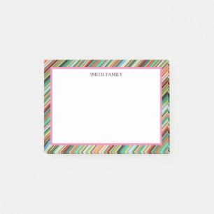 Färgfull diagonal Rand Retro Post-it Block