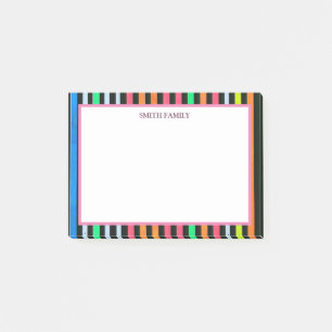 Färgfull diagonal Rand Retro Post-it Block