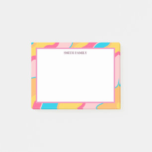 Färgfull diagonal Rand Retro Post-it Block