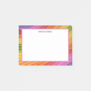 Färgfull diagonal Rand Retro Post-it Block