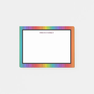 Färgfull diagonal Rand Retro Post-it Block