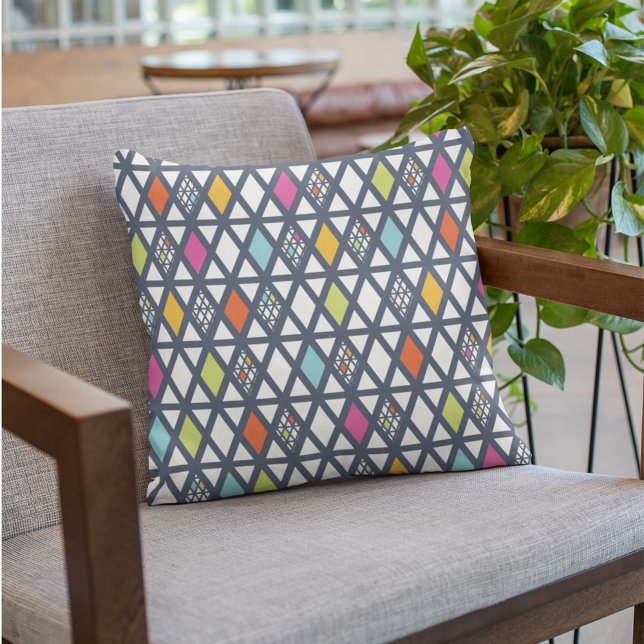 Färgfull Diamond Mönster dekorativ Kudde (Colorful Diamond Pattern Decorative Throw Pillow)