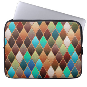 Färgfull Diamond Mönster Laptop Fodral