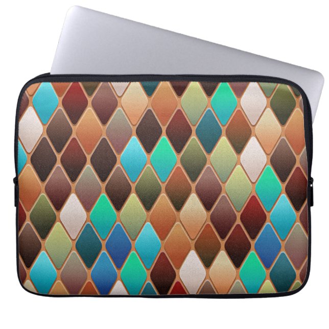 Färgfull Diamond Mönster Laptop Fodral (Framsidan)