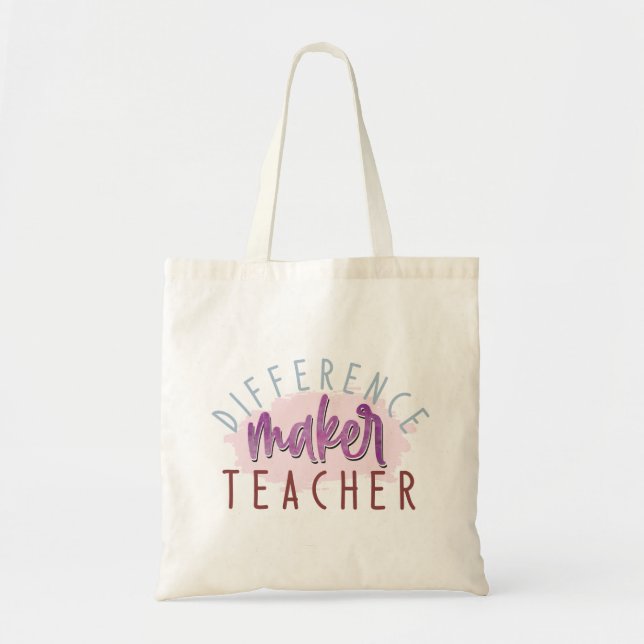 Färgfull differens, Maker Teacher Tote Bag Tygkasse (Framsidan)