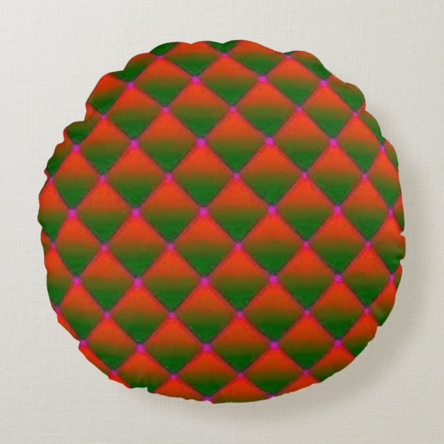 Färgfull digital 3D-design runda Dekorativ kudde ( (Framsidan)
