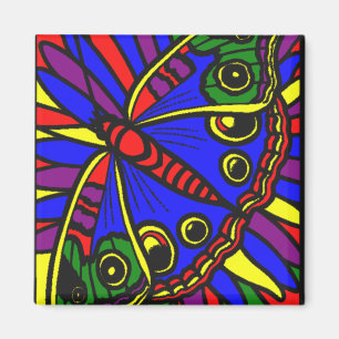 Färgfull Digital Art Butterfly Magnet