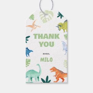 Färgfull Dino Party Dinosaur Birthday-favorittagg Presentetikett