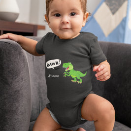 Färgfull Dinosaur Mönster med Namn T-Rex T Shirt