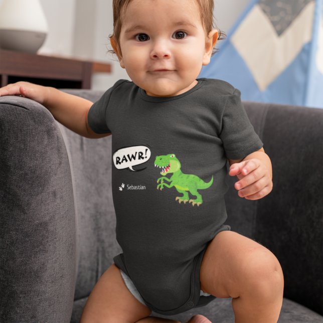 Färgfull Dinosaur Mönster med Namn T-Rex T Shirt (Skapare uppladdad)