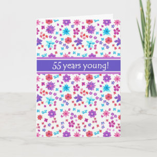 Färgfull, ditsy-Blommigt, åldersspecifik födelseda Kort