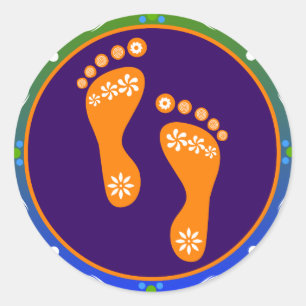 Färgfull Diwali Rangoli med avtryck Runt Klistermärke