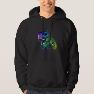 Färgfull DJ T Rex Funny Hoodie