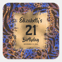 Färgfull djurutskrift 21:a födelsedagsdagen Person