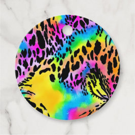 Färgfull djurutskrift Mönster Gåvor Etiketter