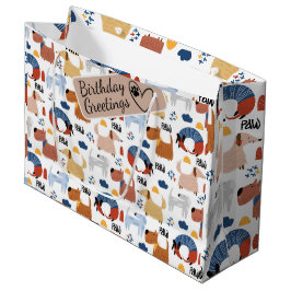 Färgfull doodle i tecknad hund sömlös mönster