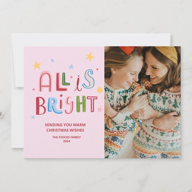 Färgfull dörr Alla är Bright Jul Card Julkort (Framsida)