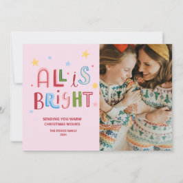 Färgfull dörr Alla är Bright Jul Card Julkort