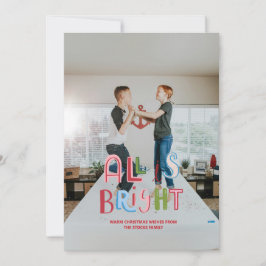 Färgfull dörr Alla är Bright Jul Card Julkort