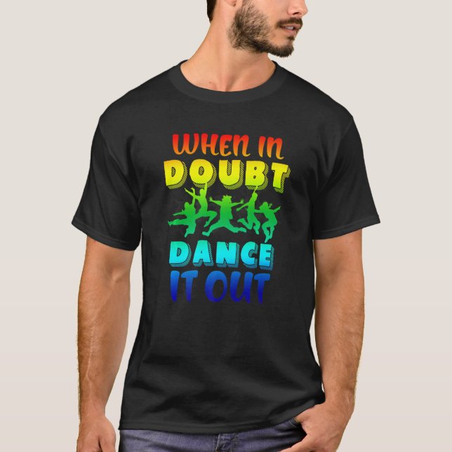 Färgfull dosinstruktör som dansar Dance Teacher T Shirt (Framsida)