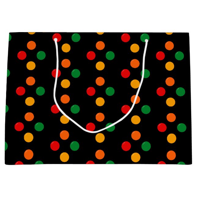 Färgfull Dot Mönster på Black Retro-julen (Framsidan)