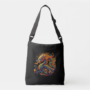 Färgfull dragon axelväska
