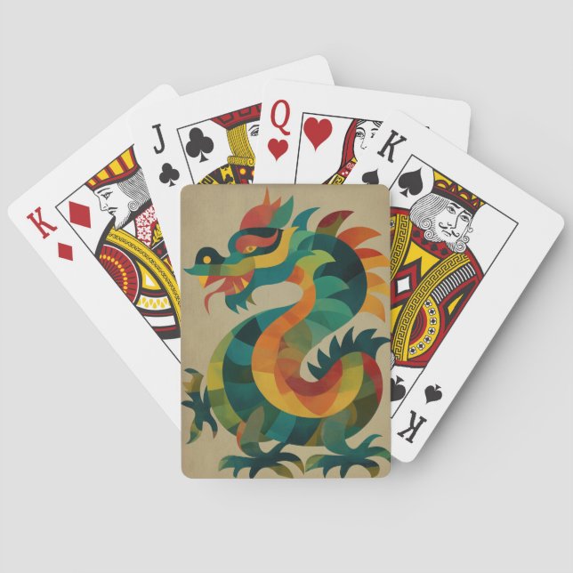 Färgfull dragon casinokort (Baksidan)