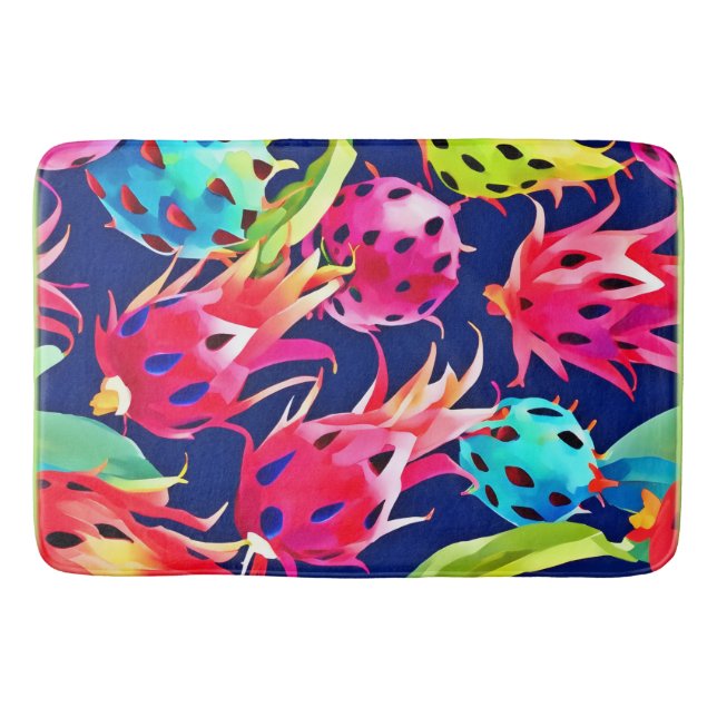 Färgfull Dragon Fruit Badrumsmatta (Framsidan)