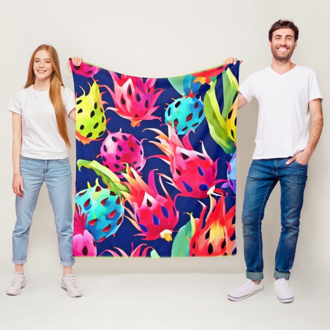 Färgfull Dragon Fruit Fleecefilt (På plats)