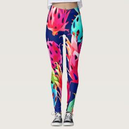 Färgfull Dragon Fruit Leggings