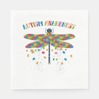 Färgfull dragonfly för att öka medvetenheten om au pappersservett