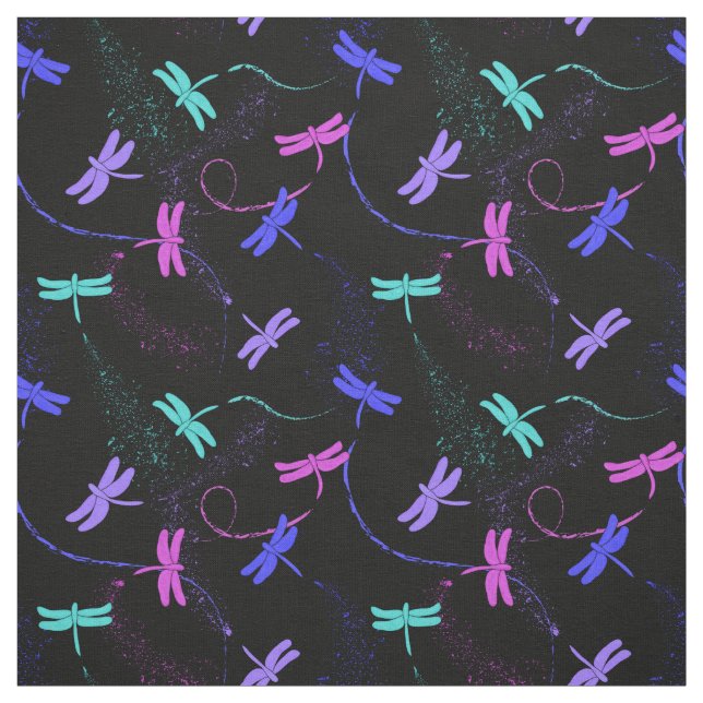 Färgfull Dragonfly Mönster Fabric Tyg (Provkarta)