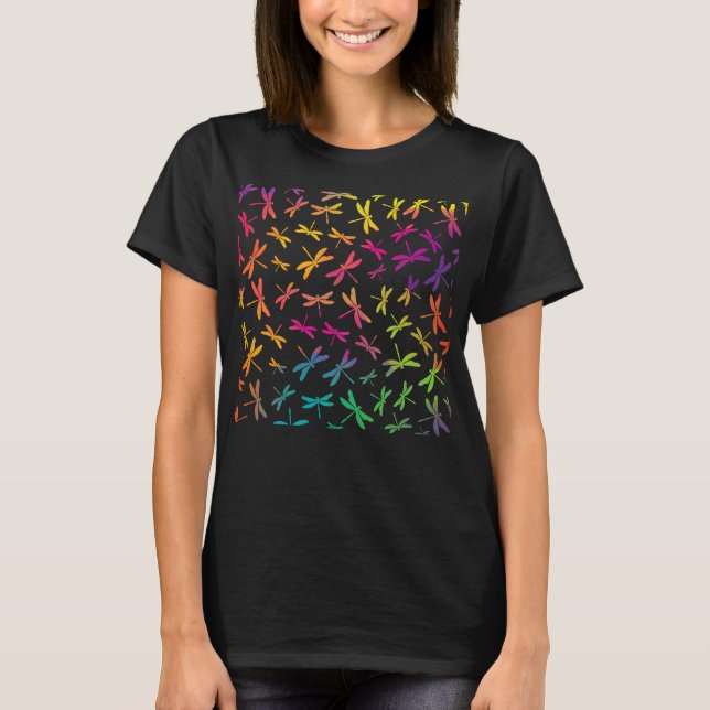 Färgfull Dragonfly T-Shirt (Framsida)