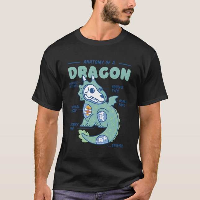 Färgfull drake Realistic Dragon T Shirt (Framsida)