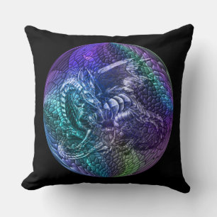 Färgfull draken Fantasy Orb Dekorativ kudde
