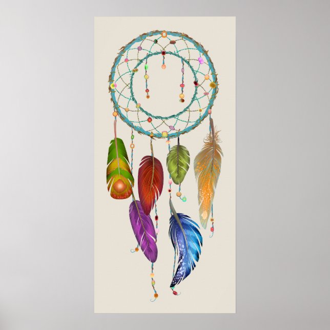 Färgfull Dream Catcher Poster (Framsidan)