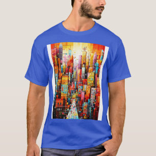 Färgfull Dream World Cityscape Abstrakt Art T Shirt