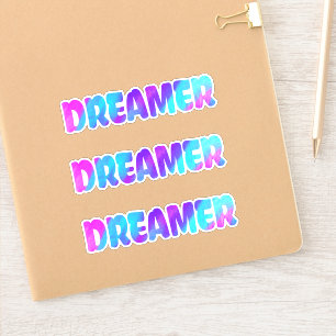 Färgfull Dreamer Ord Art Klistermärken