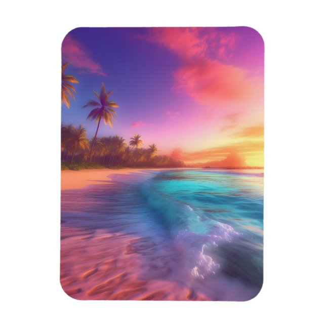 Färgfull Dreamy Beach Magnet (Vertikal)
