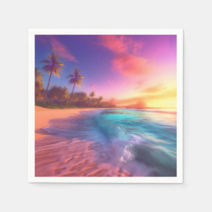 Färgfull Dreamy Beach Pappersservett