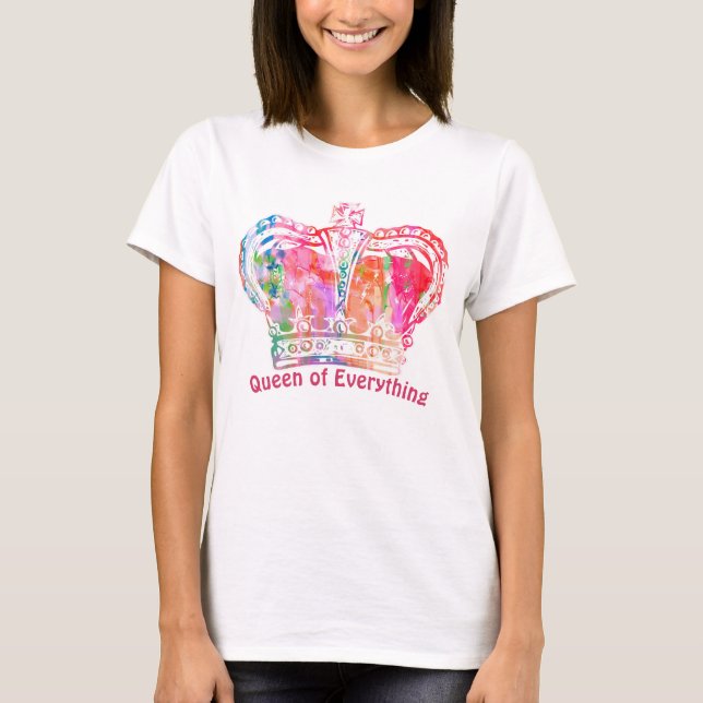 Färgfull drottning Krona T-Shirt. Tröja (Framsida)