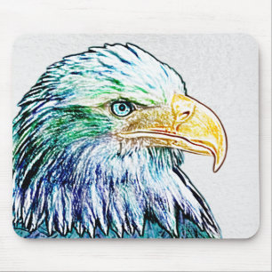 Färgfull Eagle-skiss Musmatta