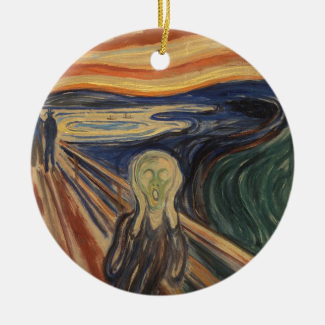 Färgfull Edvard Munch, krämmålning Julgransprydnad Keramik (Framsidan)