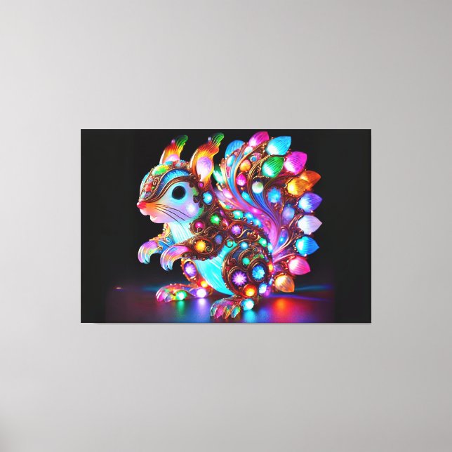 Färgfull ekorre - Naturens Stollig i brant Col Canvastryck (Framsida)