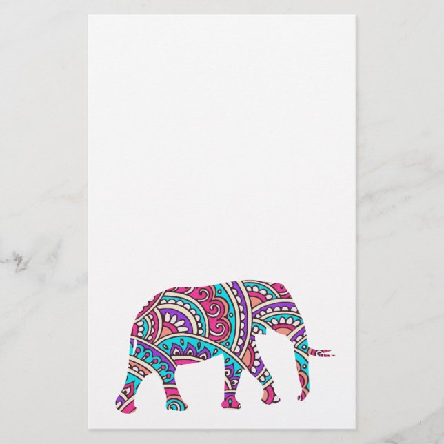 Färgfull elefant flygblad (Framsidan)