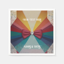 Färgfull Elegant Regbow Bröllop Pappersservett