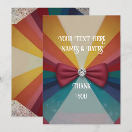 Färgfull Elegant Regbow Bröllop Tack Kort