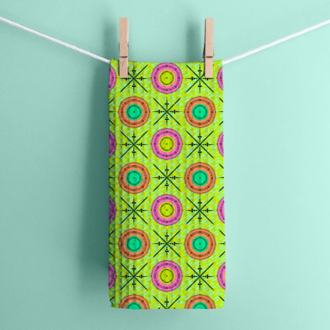 Färgfull elektrisk retro Polka-punkt Kökshandduk (Skapare uppladdad)